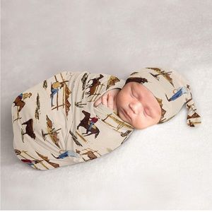 Wild West 2 piece newborn baby cocoon and beanie